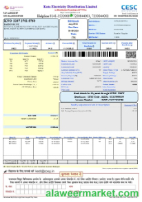 India Kota electricity business utility bill Word and PDF template